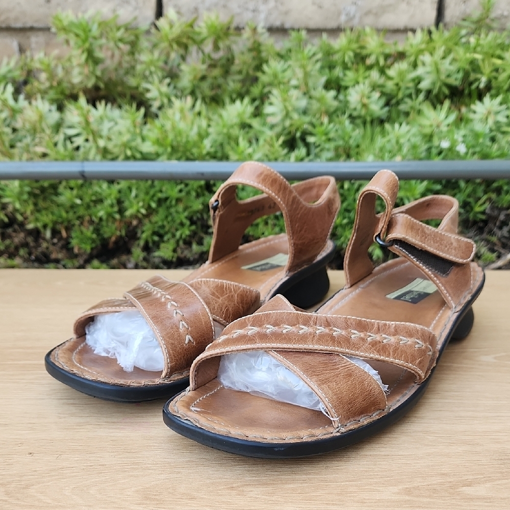 Josef Seibel Tan Leather Sandals Comfortable Casual Size 42